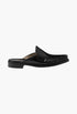 Black - Brushed Leather Mules - GLAM MODA